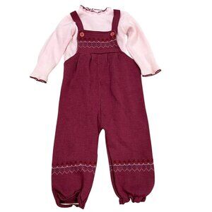 Pink & Burgundy Two-Piece Girls Outfit 12 Months By Friemant